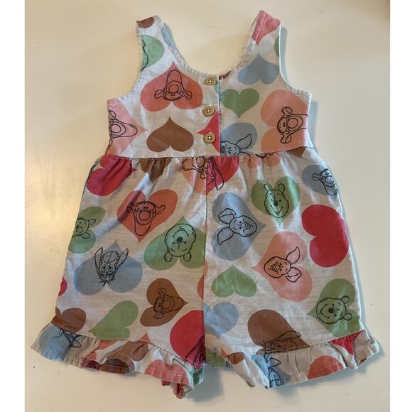 Disney Baby Vintage Pooh & Friends Romper Girl 12 M